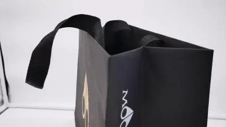 디자인이 있는 매트 커스텀 핫 스탬핑 로고 종이 선물 가방