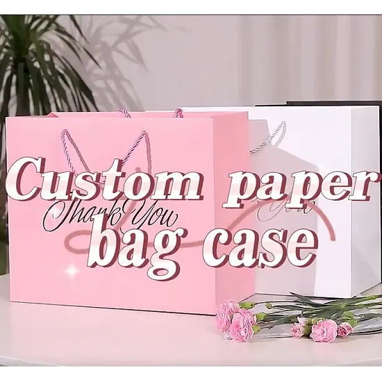 맞춤 로고 크래프트/골판지 토트백 선물 종이 가방 공장 제조업체 고급 맞춤 선물, 화장품, 보석 여성 커피 쇼핑 리본 손잡이 인쇄