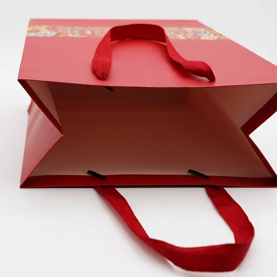 품질이 보장된 독특한 손잡이가 달린 비즈니스용 소형 종이 쇼핑백